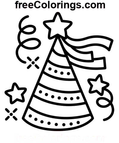 Zelebrhut Neujahrssymbol Ausmalbild