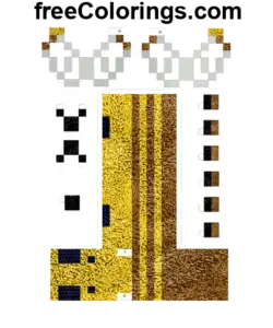 Minecraft Bee Remake Papercraft Ausmalbild