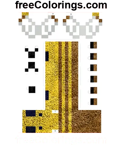 Minecraft Bee Remake Papercraft Ausmalbild