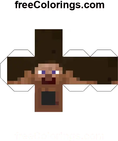 Steve Minecraft Würfel Papierhandwerk Ausmalbild