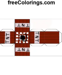 Tnt Block Minecraft Würfel Papierhandwerk Ausmalbild