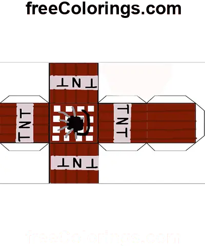 Tnt Block Minecraft Würfel Papierhandwerk Ausmalbild