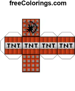 Tnt Block Minecraft Papierhandwerk Ausmalbild