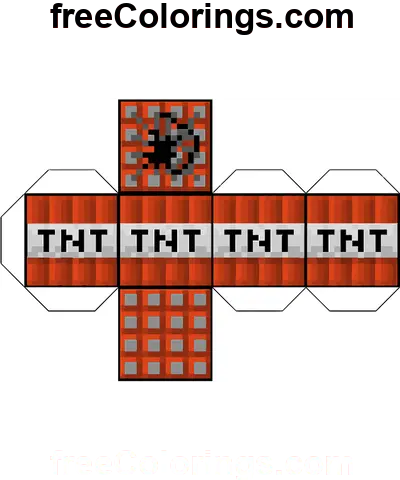 Tnt Block Minecraft Papierhandwerk Ausmalbild