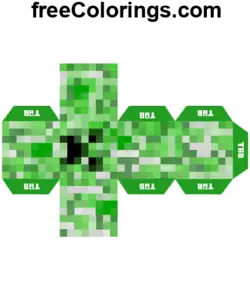 Creeper Minecraft Papercraft página de colorir