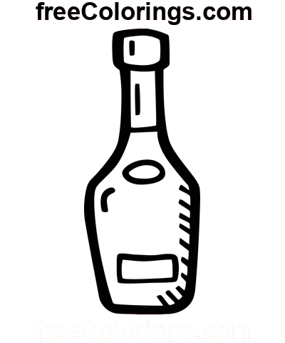 Bottle Champagne Icon coloring page