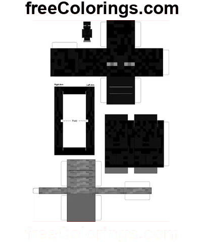 Enderman Minecraft Paper Toy Papercraft coloring page