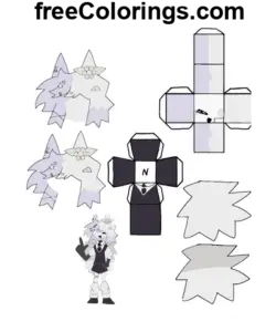 FPE Character Papercraft coloring page