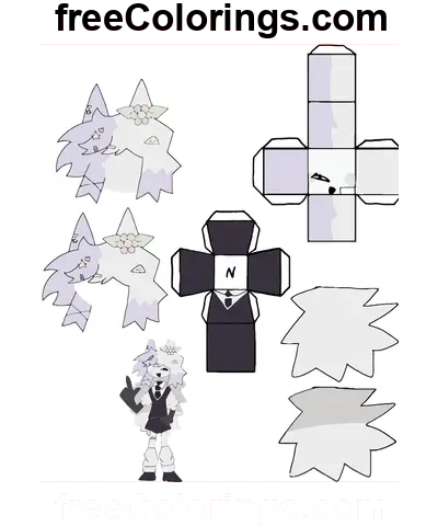 FPE Character Papercraft coloring page