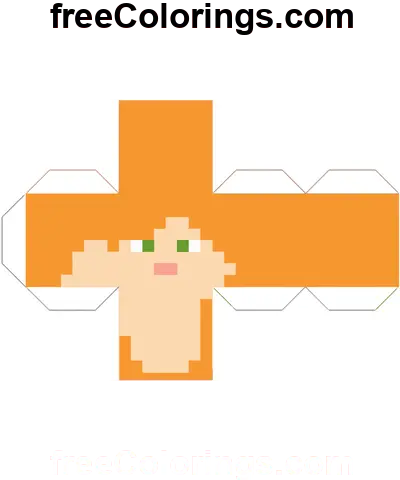 Alex Minecraft Cube Papercraft coloring page