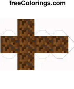 Ground Minecraft Cube Papercraft coloring page