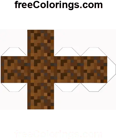 Ground Minecraft Cube Papercraft coloring page