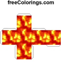 Lava Minecraft Cube Papercraft coloring page