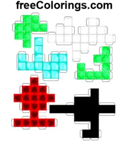 Minecraft Papercraft Blocks coloring page