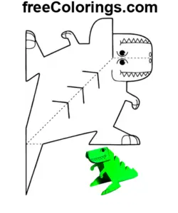 Dinossaur Paper Toy Papercraft coloring page