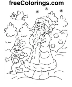 New Year Father Frost coloring page