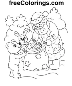 New Year Bag Of Gifts coloring page