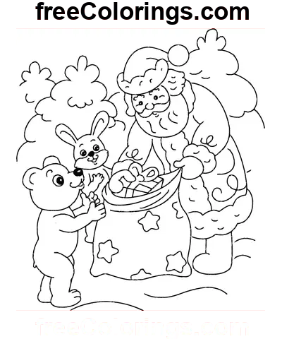 New Year Bag Of Gifts coloring page