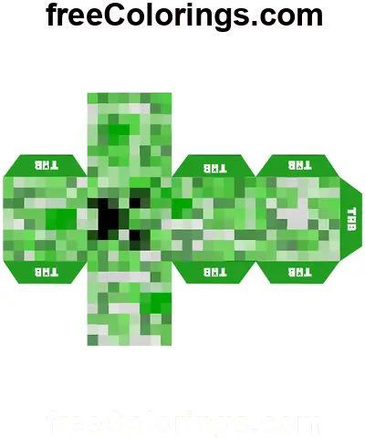 Creeper Minecraft Papercraft dibujo para colorear