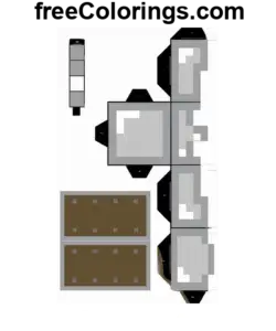 Cubecraft Minecraft Casco e scudo disegno da colorare