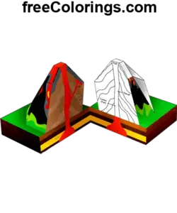 Finał Dioramy wulkanicznej kolorowanka