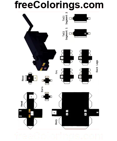 Майнкрафт Черная Пантера Бумажная Поделка раскраска